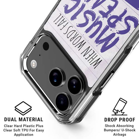 When Words Fail Music Speaks iPhone 18 Pro Clear Case