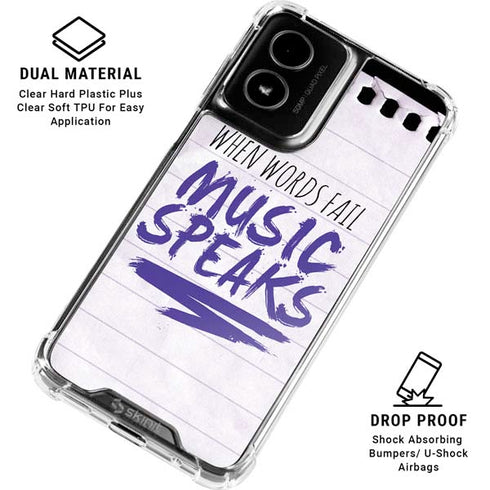 When Words Fail Music Speaks Moto G Power 5G (2024) Clear Case