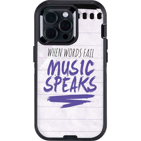When Words Fail Music Speaks Otterbox Defender iPhone Skin