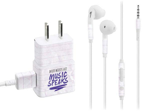 When Words Fail Music Speaks Phone Charger Skin