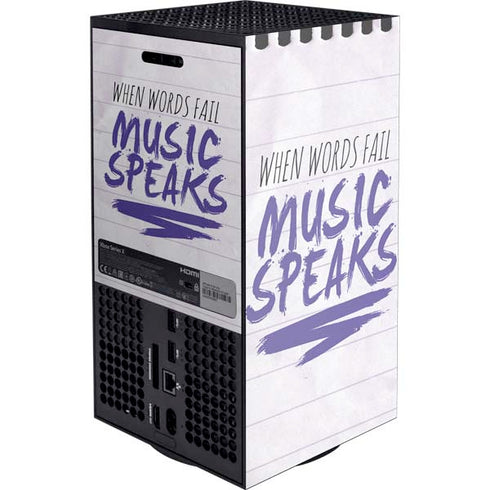 When Words Fail Music Speaks XBox Series X Digital Edition Console Skin