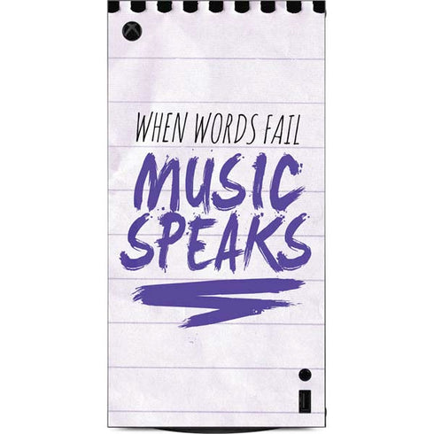 When Words Fail Music Speaks XBox Series X Digital Edition Console Skin