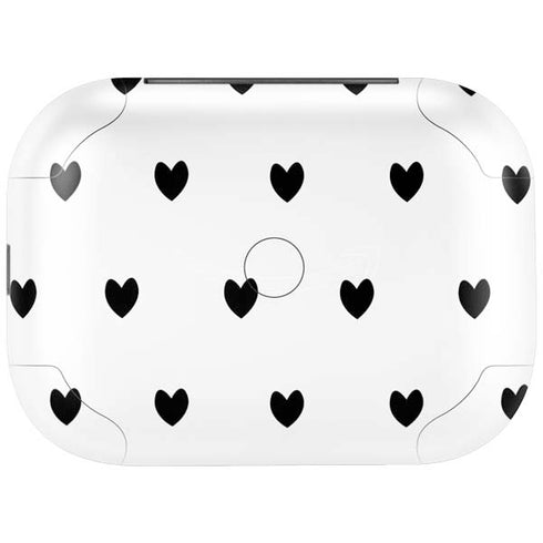 White and Black Hearts Amazon Echo Buds Skin