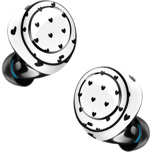 White and Black Hearts Amazon Echo Buds Skin
