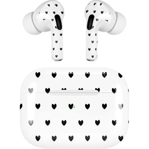 White and Black Hearts AirPods Skins