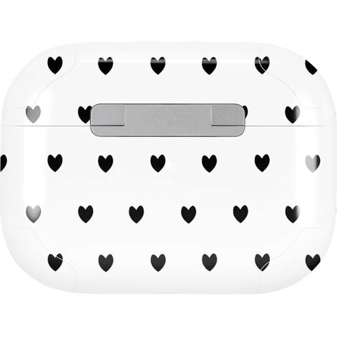 White and Black Hearts AirPods Skins