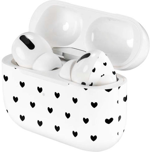 White and Black Hearts AirPods Skins