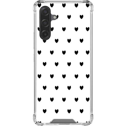 White and Black Hearts Galaxy A17 Clear Case