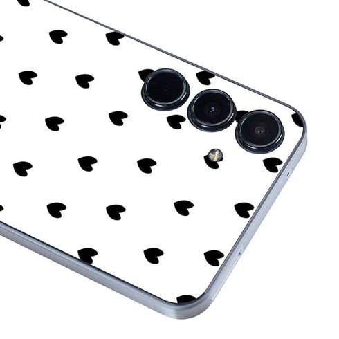 White and Black Hearts Galaxy A35 5G Skin