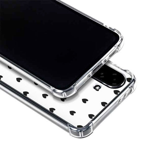 White and Black Hearts Galaxy A36 5G Clear Case