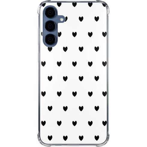White and Black Hearts Galaxy A55 5G Clear Case