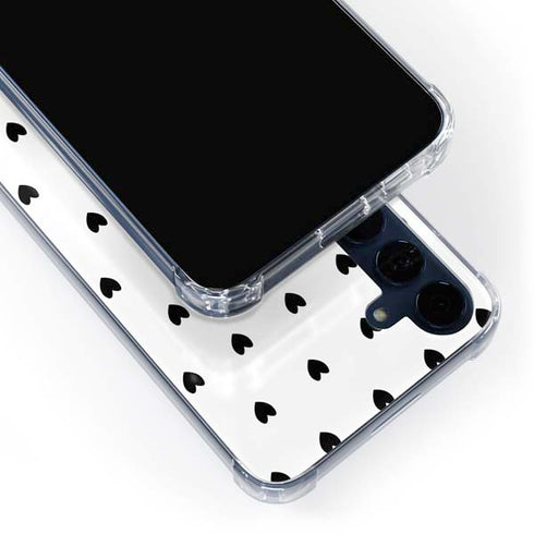 White and Black Hearts Galaxy A55 5G Clear Case