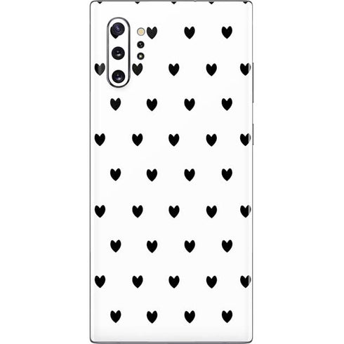White and Black Hearts Galaxy Note 10 Plus Skin