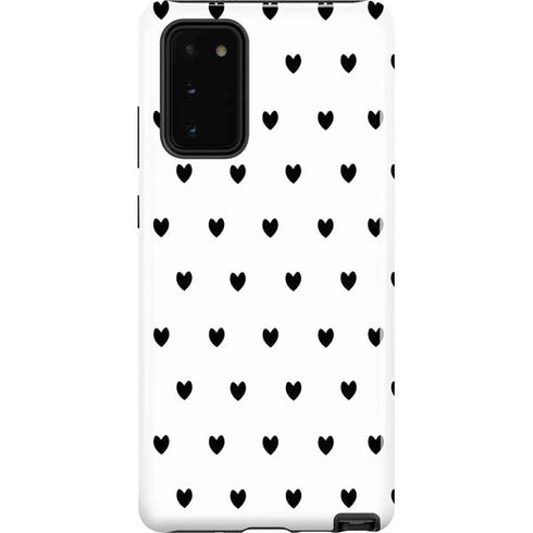 White and Black Hearts Galaxy Cases