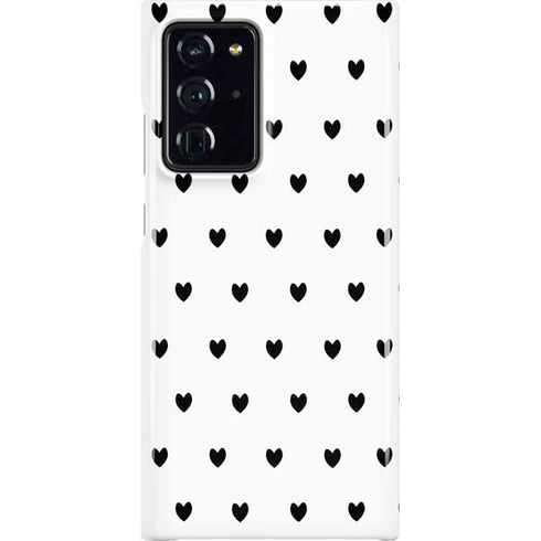 White and Black Hearts Galaxy Cases