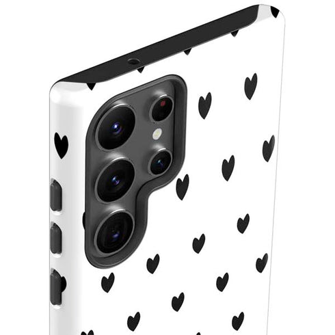 White and Black Hearts Galaxy S23 Ultra Pro Case