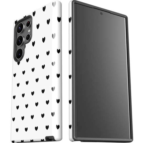 White and Black Hearts Galaxy S23 Ultra Pro Case