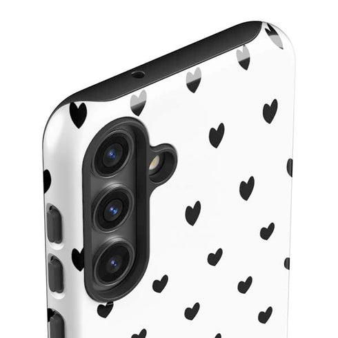 White and Black Hearts Galaxy S25 Plus Impact Case