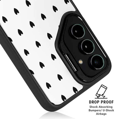 White and Black Hearts Galaxy S24 Plus Kickstand Case