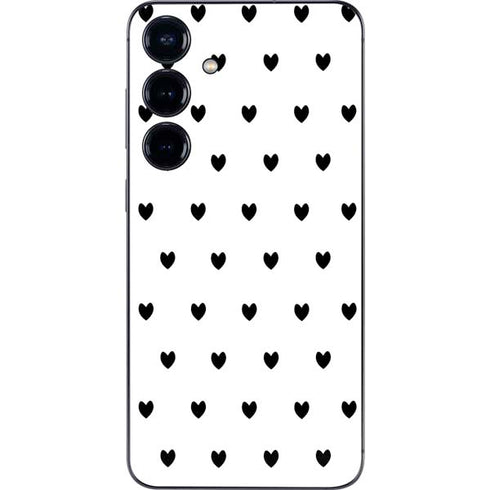 White and Black Hearts Galaxy S25 Plus Skin