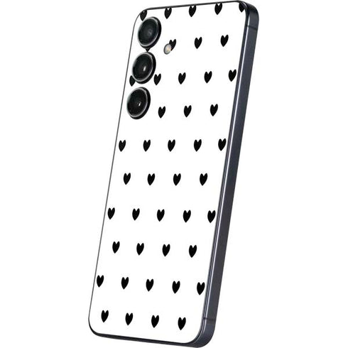 White and Black Hearts Galaxy S25 Plus Skin