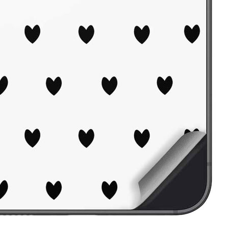 White and Black Hearts Galaxy S25 Plus Skin