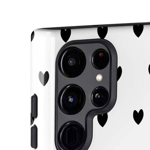 White and Black Hearts Galaxy S25 Ultra Impact Case