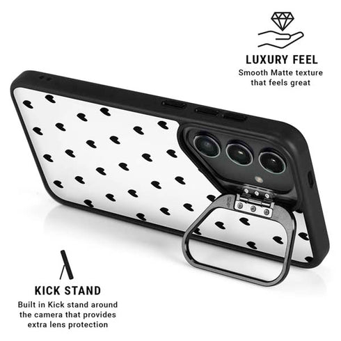 White and Black Hearts Galaxy S25 Ultra Kickstand Case