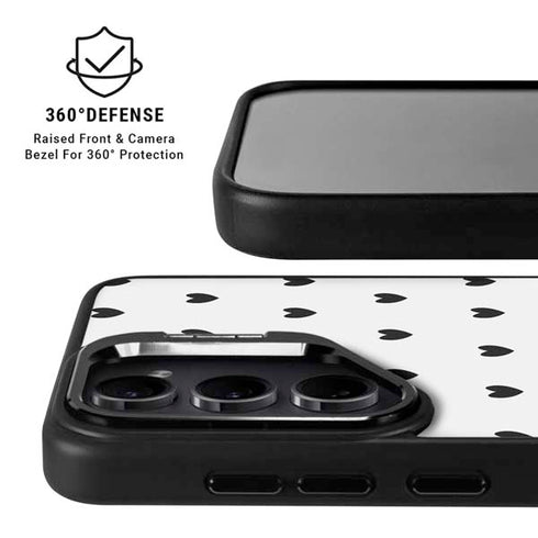 White and Black Hearts Galaxy S24 Ultra Kickstand Case