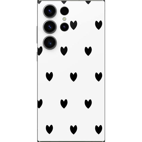 White and Black Hearts Galaxy S25 Ultra Skin