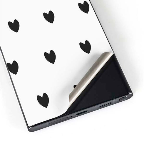 White and Black Hearts Galaxy S24 Ultra Skin