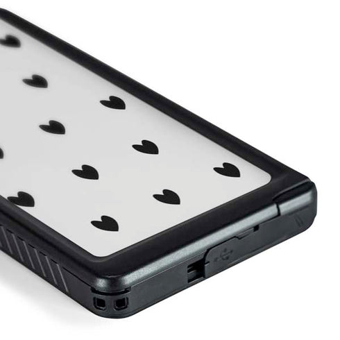 White and Black Hearts Galaxy S24 Ultra Waterproof Case