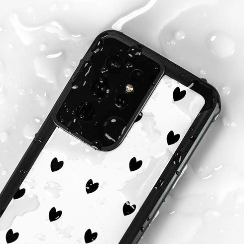 White and Black Hearts Galaxy S24 Ultra Waterproof Case