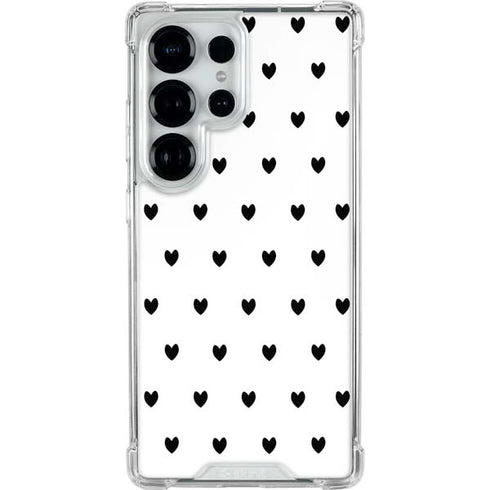 White and Black Hearts Galaxy S25 Ultra Clear Case