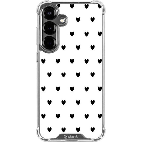 White and Black Hearts Galaxy S26 Clear Case