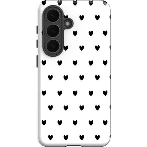 White and Black Hearts Galaxy S26 Impact Case