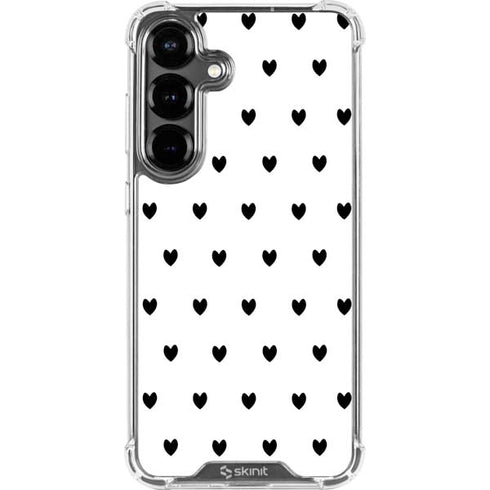 White and Black Hearts Galaxy S26 Plus Clear Case