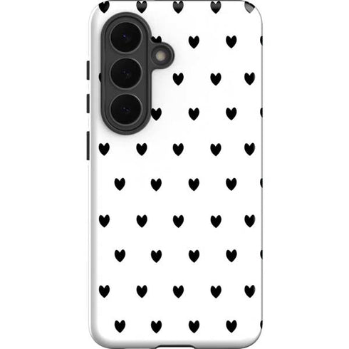White and Black Hearts Galaxy S26 Plus Impact Case