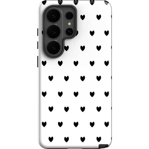 White and Black Hearts Galaxy S26 Ultra Impact Case