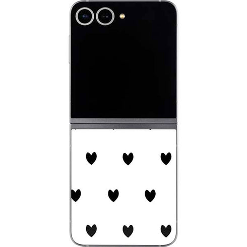 White and Black Hearts Galaxy Z Flip6 Skin