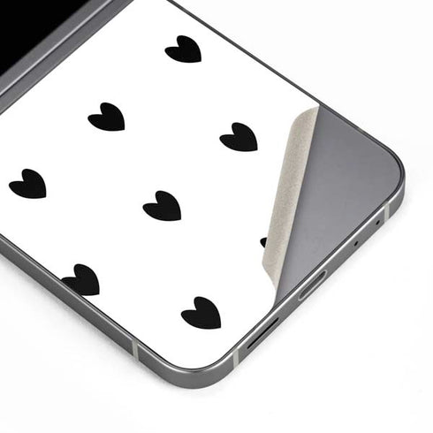 White and Black Hearts Galaxy Z Flip6 Skin