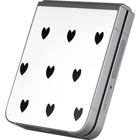 White and Black Hearts Galaxy Z Flip6 Skin