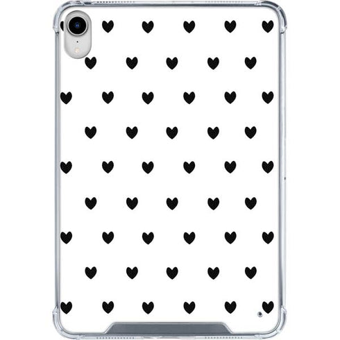 White and Black Hearts iPad 11th Gen (2025) Clear Case