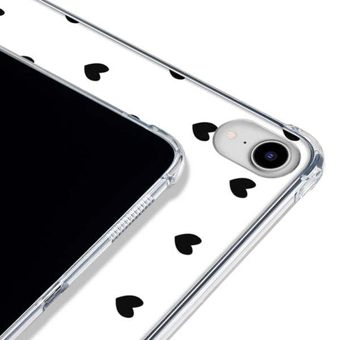 White and Black Hearts iPad 11th Gen (2025) Clear Case