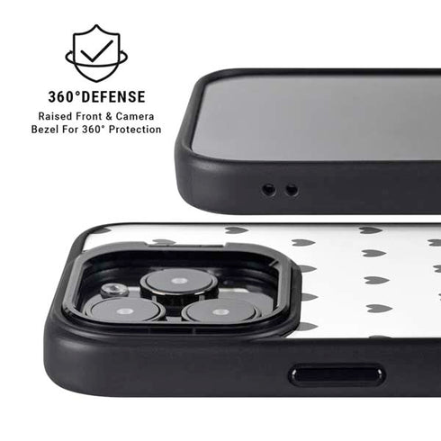 White and Black Hearts iPhone 13 Pro Kickstand Case