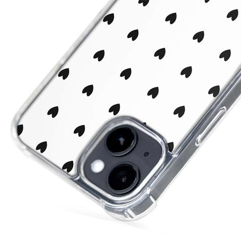 White and Black Hearts iPhone 14 MagSafe Case