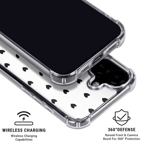 White and Black Hearts iPhone 16 MagSafe Case