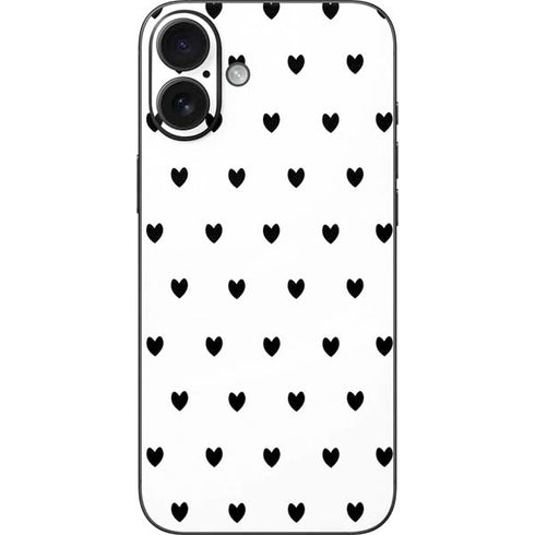 White and Black Hearts iPhone 16 Plus Skin