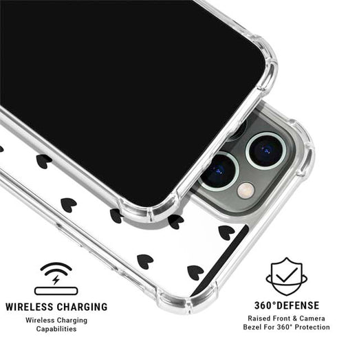 White and Black Hearts iPhone 16 Pro Clear Case