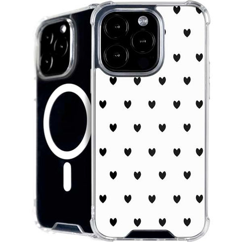 White and Black Hearts iPhone 16 Pro MagSafe Case
